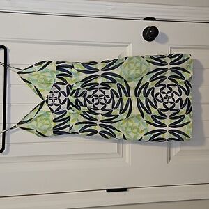 Blue and Green Print Mini Dress Size 5
